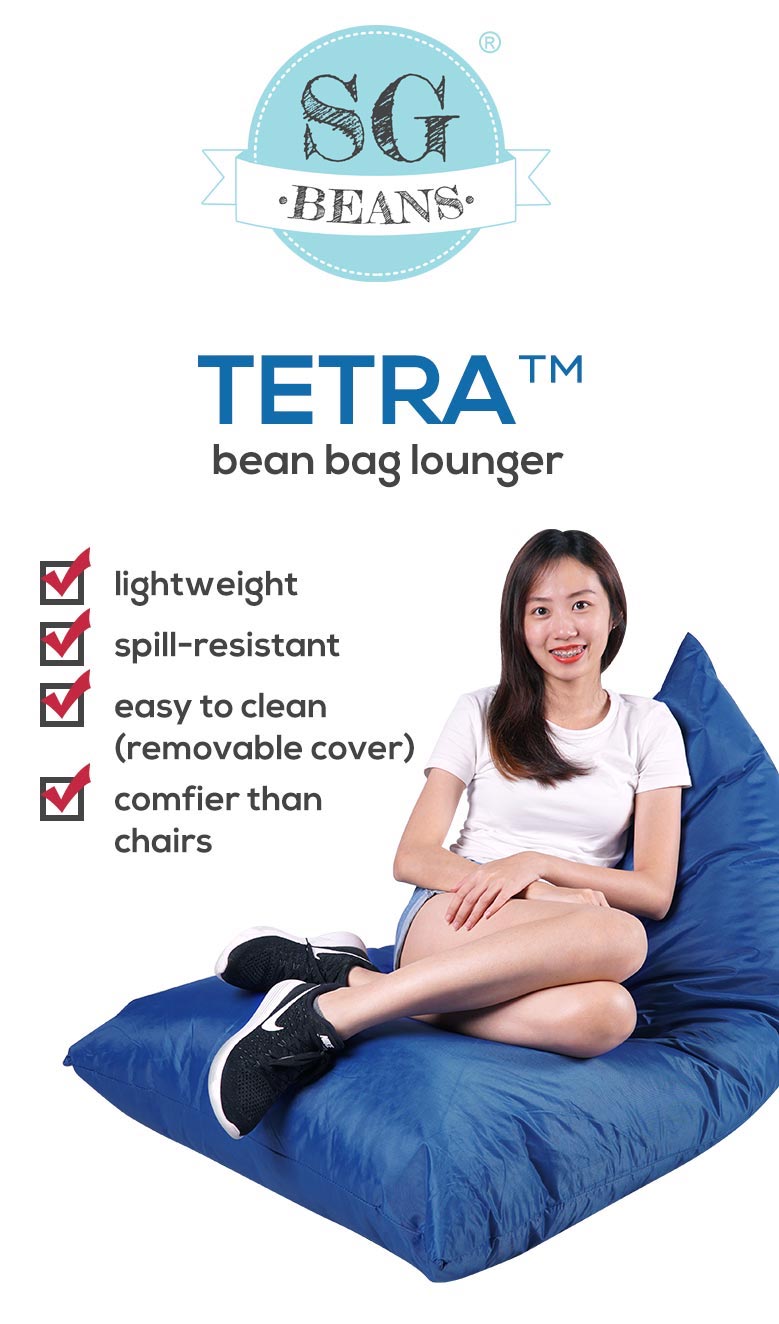 Tetra - spill-resistant, polyester bean bag lounger