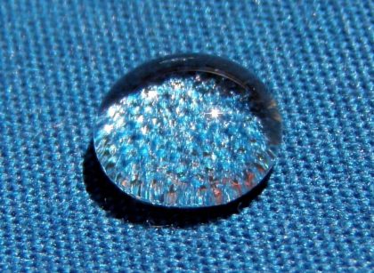 water droplet on water-resistant fabric